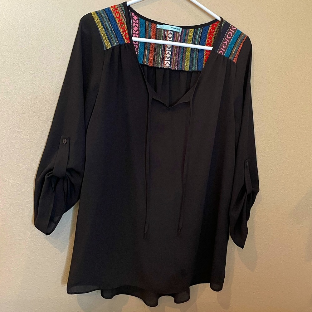 Maurices Quarter Button Sleeve Blouse